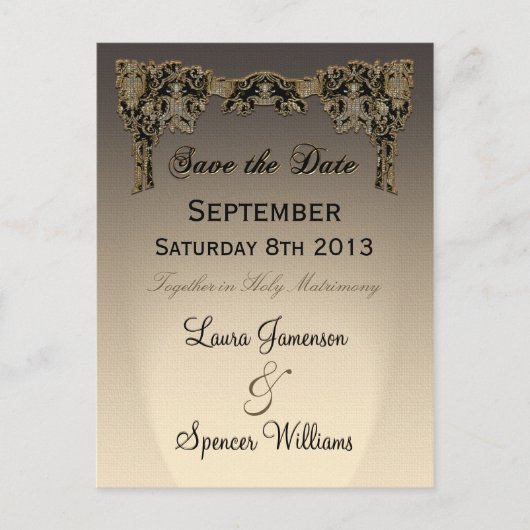 Jordey Sepia Wedding Erinnerung Postkarte (Vorderseite)