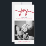 Jored Modern Script Christmas Foto Card Feiertagskarte<br><div class="desc">Mit diesen klassischen und stilvollen Fotokarten mit roten Schriftzeichen oben und Ihrem Lieblingsstift können Sie Ihren Freunden,  Verwandten und Lieben Freude am Urlaub vermitteln. Sehen Sie sich die passende Kollektion im Young Wanderlust Store an!</div>