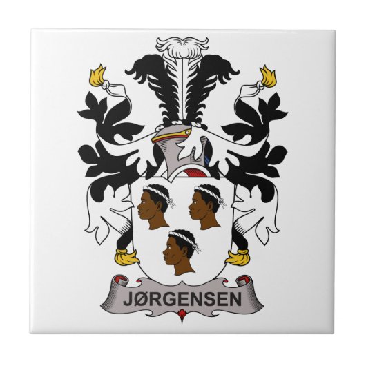 Jorgensen Familienwappen Fliese (Vorderseite)