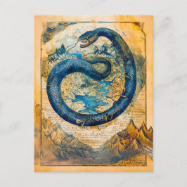 Jörmungandr, der Midgard-Schläger auf der Weltkart Feiertagspostkarte