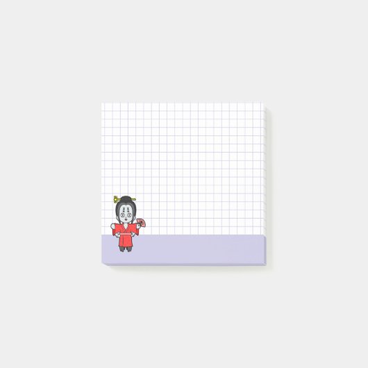 Jorogumo- Japanese Spider Yokai Purple Grid Post-it Klebezettel (Vorderseite)