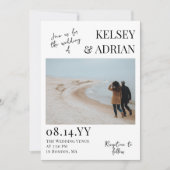 Jos Modern Typografy Foto Wedding Einladung (Vorderseite)