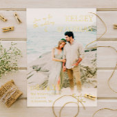 Jos Typografy Big Foto Wedding Gold Folieneinladung