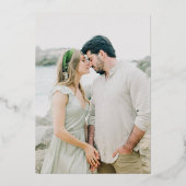 Jos Typografy Big Foto Wedding Gold Folieneinladung (Rückseite)