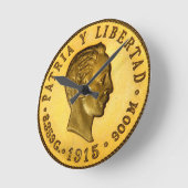 Jose Marti coin (1915) Runde Wanduhr (Winkel)