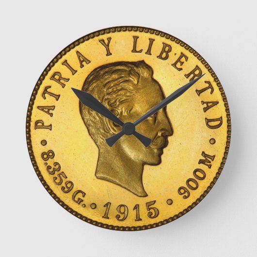 Jose Marti coin (1915) Runde Wanduhr (Vorderseite)