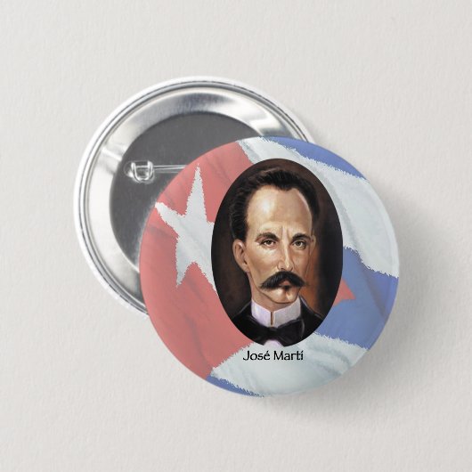 Jose Marti über kubanische Flagge Button (Vorne & Hinten)