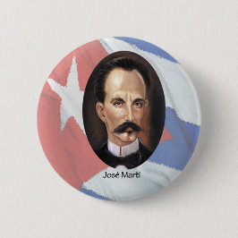 Jose Marti über kubanische Flagge Button