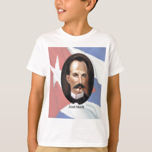 Jose Marti über kubanische Flagge T-Shirt