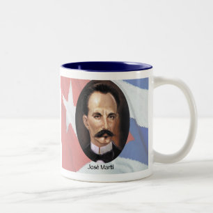 Jose Marti über kubanische Flagge Zweifarbige Tasse