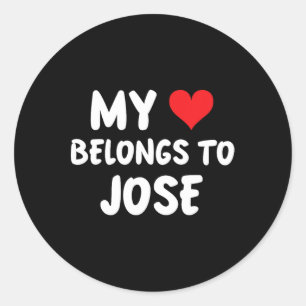 Jose - Mein Herz gehört zu Jose - Liebe Runder Aufkleber