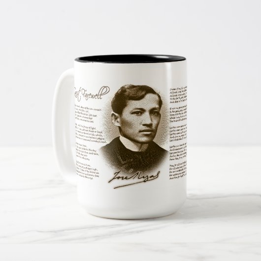 Jose Rizal mein letzter Abschied Zweifarbige Tasse (Vorderseite Links)
