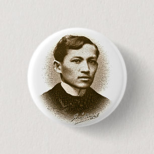 Jose Rizal (Sepia-Druck) Button