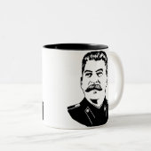 Josef Stalin Porträt Zweifarbige Tasse (VorderseiteRechts)