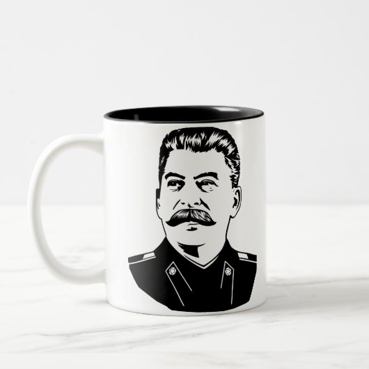 Josef Stalin Porträt Zweifarbige Tasse (Links)