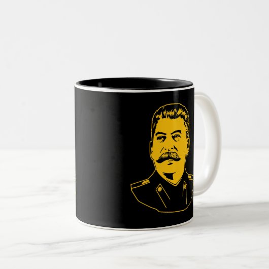 Josef Stalin Porträt Zweifarbige Tasse (VorderseiteRechts)