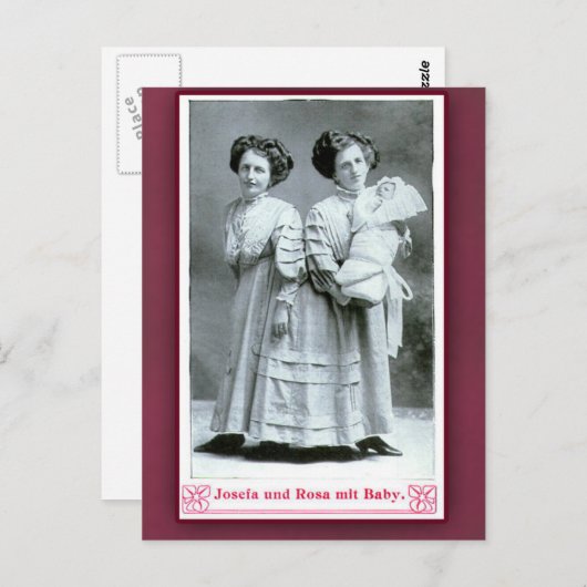 Josefa und Rosa Circus Performers auf Karten (Vorne/Hinten)