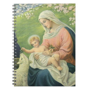 Josefs Werkstatt mit Maria und dem Baby Jesus Notizblock