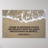 Joseph Addison Inspiration Zitat "Ratschläge" Poster (Vorne)