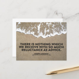 Joseph Addison Inspiration Zitat "Ratschläge" Postkarte