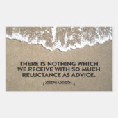 Joseph Addison Inspiration Zitat "Ratschläge" Rechteckiger Aufkleber (Vorderseite)