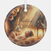 Joseph and Baby Jesus Ornament Aus Glas (Vorderseite)