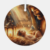Joseph and Baby Jesus Ornament Aus Glas (Rückseite)