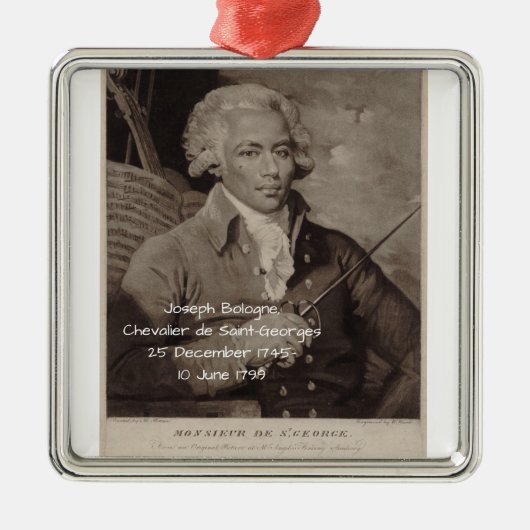 Joseph Bologne Chevalier de Saint-Georges Ornament Aus Metall (Vorne)
