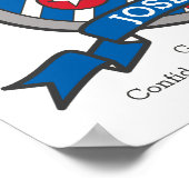 Joseph boys J name und meint blaues rotes Wappen Poster (Ecke)