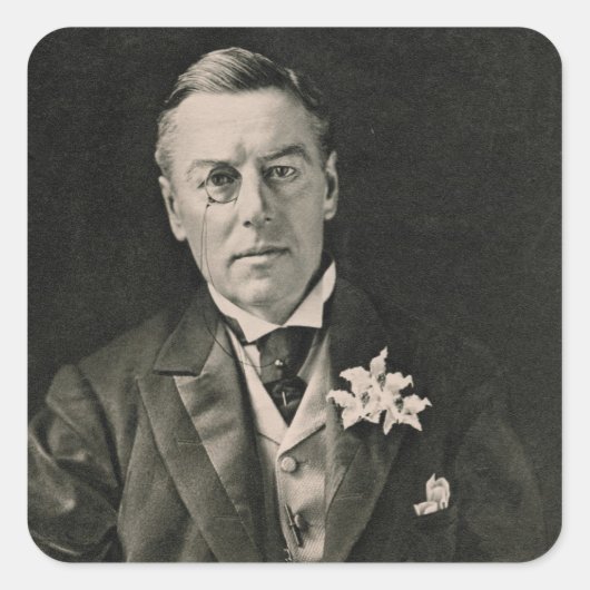 Joseph Chamberlain Quadratischer Aufkleber (Vorderseite)