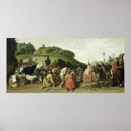 Joseph empfängt seinen Vater in Ägypten, 1628 Poster (Vorne)