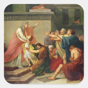 Joseph erkannte durch seine Brüder Quadratischer Aufkleber