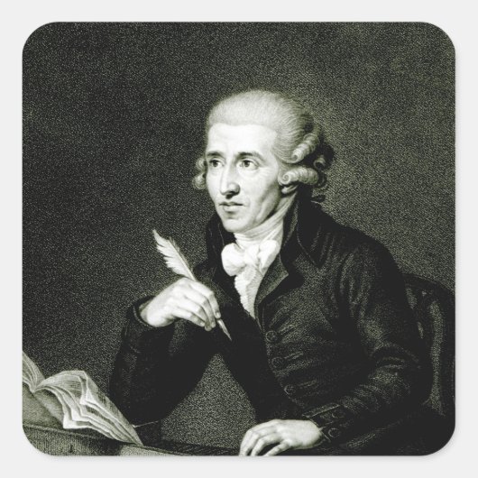 Joseph Haydn c.1770 Quadratischer Aufkleber (Vorderseite)