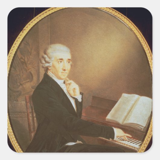 Joseph Haydn c.1795 Quadratischer Aufkleber (Vorderseite)