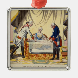 Joseph II, Katharina die Große und Frederick II Ornament Aus Metall