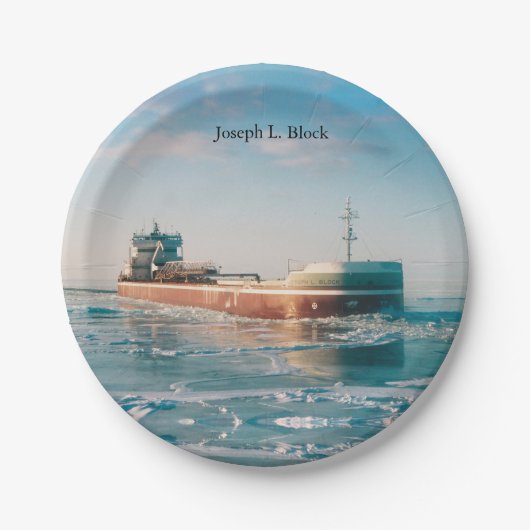 Joseph L. Block Papierschiff Pappteller (Vorderseite)