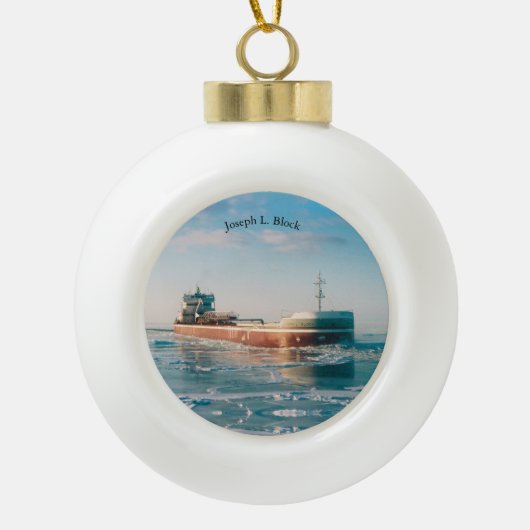 Joseph L. Blockball oder Schneeflocke Keramik Kugel-Ornament (Vorderseite)