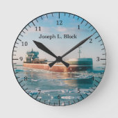 Joseph L. Blockuhr Runde Wanduhr (Vorderseite)