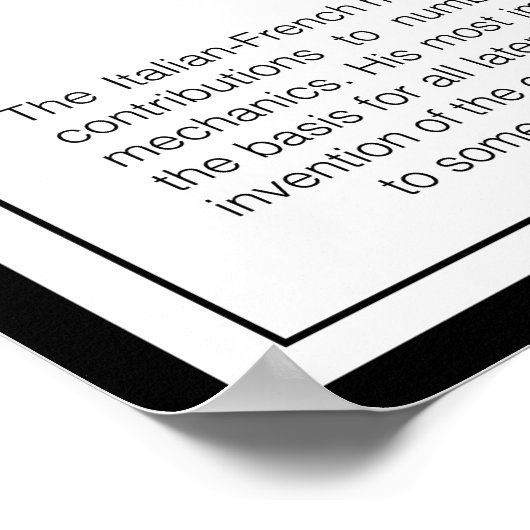 Joseph Louis Lagrange Poster (Ecke)