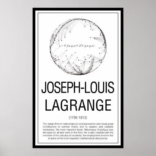 Joseph Louis Lagrange Poster (Vorne)