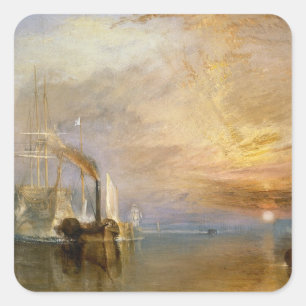 Joseph Mallord William Turner   das kämpfende Quadratischer Aufkleber