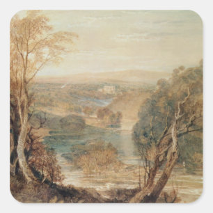 Joseph Mallord William Turner   Der Fluss Wharfe Quadratischer Aufkleber