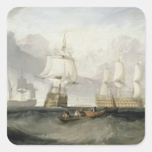 Joseph Mallord William Turner der "Sieg" Retu Quadratischer Aufkleber