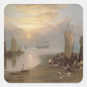 Joseph Mallord William Turner   Sun, der durch Quadratischer Aufkleber
