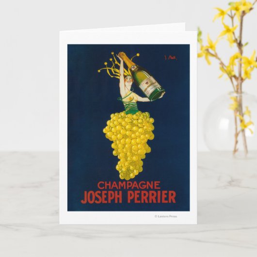 Joseph Perrier Champagne Werbeplakat Karte (Gelbe Blume)