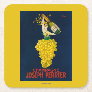 Joseph Perrier Champagner Werbeplakat Rechteckiger Pappuntersetzer