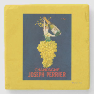 Joseph Perrier Champagner Werbeplakat Steinuntersetzer