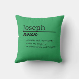 Joseph, Personalisierter Name Definition für Junge Kissen