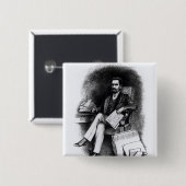 Joseph Pulitzer "von der Kuriosität", 1887 Button (Vorne & Hinten)