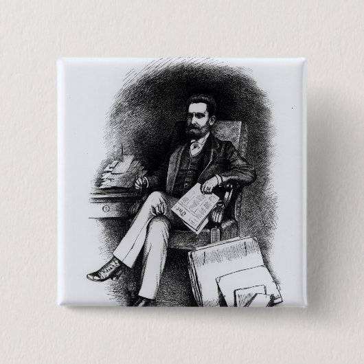 Joseph Pulitzer "von der Kuriosität", 1887 Button (Vorderseite)